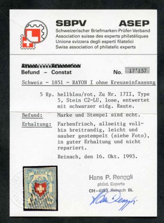 Switzerland 10 Used VF Renggli Cert cv $125