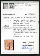 Switzerland 12 F - VF Used - Renggli Cert cv $100
