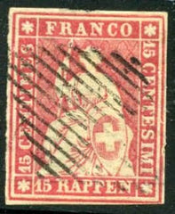 Switzerland 17 Used VF - XF Vivid Color, Early Paper, Sharp Relief