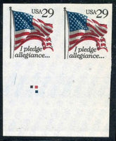 US 2593 Variety Error Printed on self adhesive paper - Imperf horizontal pair