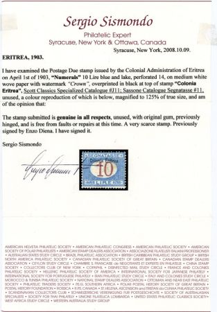 Eritrea J11 F - VF LH, 1903 Postage Due