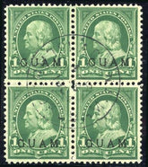 US Guam 1 Possessions VF Used Block of 4 cv 140.00