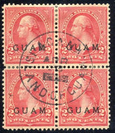 US Possessions - Guam 2 VF Used Block of 4 S-O-N cancel cv $140