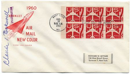 US C60a Autographed FDC by PMG, Claude Bakewell
