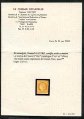 France 54 F - VF LH Rothschild reprint signed calves - gautre cv noted but unlisted