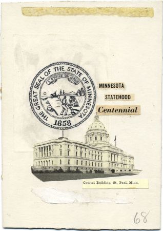 Kolor Kover Artwork 1106 Minnesota Statehood, with Proof