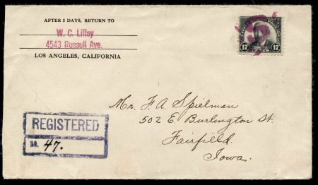 US California, Sandberg 623 Fancy Cancel Cover