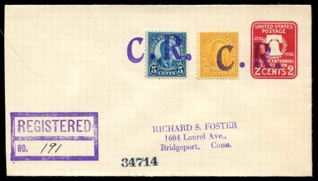 US Illinois, Chicago Ridge 557, 562, U522 Fancy Cancel Cover, "C.R."