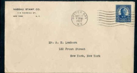 US 557 First Day Cover XF Stamp on pristine "Nassau Stamp Co" Oyster Bay