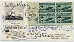 US 1091 FDC Signed by Admiral Burke, C.E. Wilson, Admiral Radford
