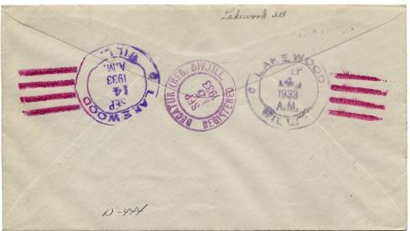 US Illinois, Lakewood 720a, 727, 730a Fancy Cancel Cover