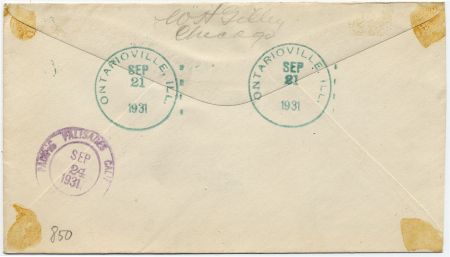 US Illinois, Ontarioville 637, 638 Fancy Cancel Cover, "O" Fancy Cancel