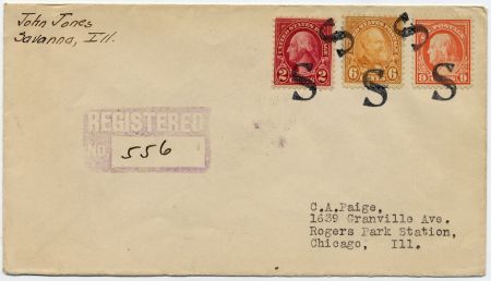 US Illinois, Savanna 509, 634 638 Fancy Cancel Cover