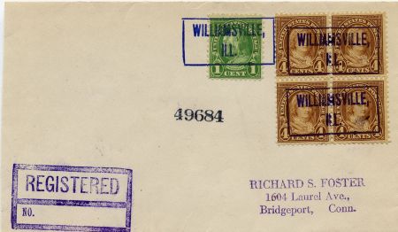 US Illinois, Williamsville 632, 636 Fancy Cancel Cover