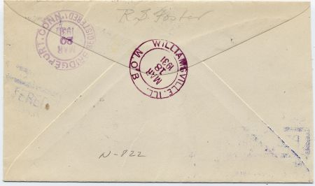 US Illinois, Williamsville 632, 636 Fancy Cancel Cover