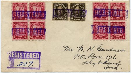 US Illinois, Worth 551, 683 Fancy Cancel Cover, Registered Cancel