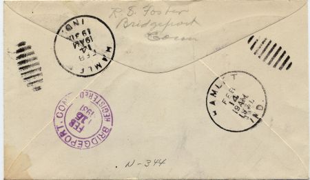 US Indiana, Hamlet 628, 638 Fancy Cancel Cover, "H"