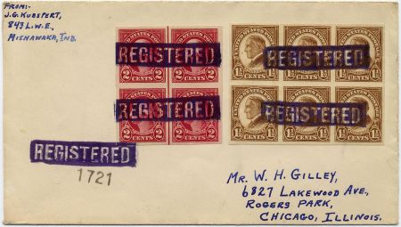 US Indiana, Mishawaka 576, 577 Fancy Cancel Cover, "Registered"