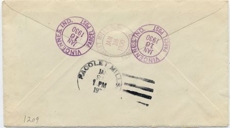 US Indiana, Vincennes 638 Fancy Cancel Cover
