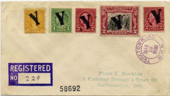 US Indiana, Yorktown 632, 634, 642, 651 Fancy Cancel Cover