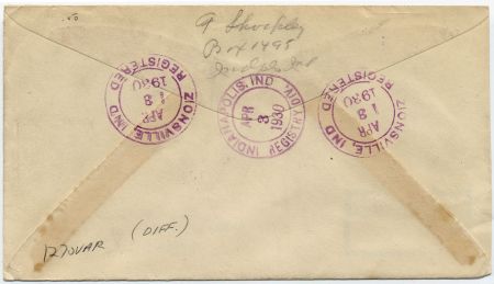 US Indiana, Zionsville 563, 634, 651, 681 Fancy Cancel Cover