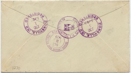 US Indiana, Zionsville 638, 641, 680 Fancy Cancel Cover