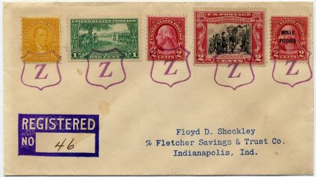 US Indiana, Zionsville 617, 634, 642, 646, 651 Fancy Cancel Cover