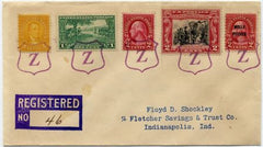 US Indiana, Zionsville 617, 634, 642, 646, 651 Fancy Cancel Cover
