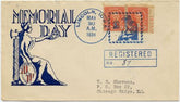 US Iowa, Lincoln 641 Fancy Cancel Cover, Memorial Day