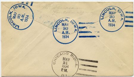 US Iowa, Lincoln 641 Fancy Cancel Cover, Memorial Day
