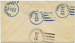 US Iowa, Lincoln 641 Fancy Cancel Cover, Memorial Day