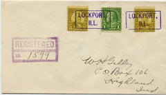 US Illinois, Lockport 632, 640 Fancy Cancel Cover