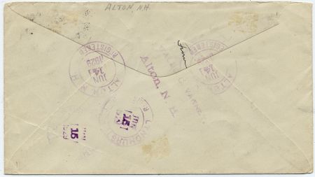 US New Hampshire, Alton 632, 637, 651 Fancy Cancel Cover, Star