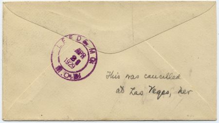 US Nevada, Las Vegas 623 Fancy Cancel Cover, 6-sided Star