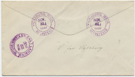 US Michigan, Vicksbury 640, 641 Fancy Cancel Cover