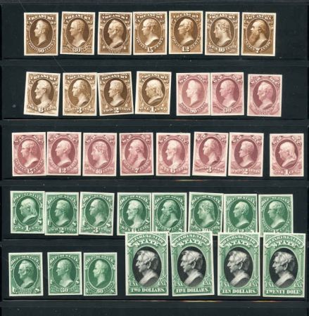 US O1P4 - O93P4 Officials Set of Plate Proofs on Card cv $878++