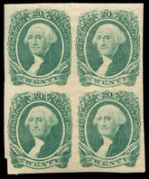 US CSA 13b Dark Green VF - XF NH Block of 4