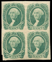 US CSA 13b Dark Green VF - XF NH Block of 4