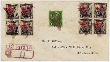 US Ohio, Columbus 632, 702 Fancy Cancel Covers, Arrows