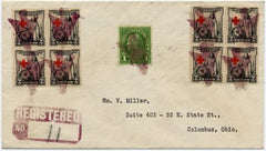 US Ohio, Columbus 632, 702 Fancy Cancel Covers, Arrows