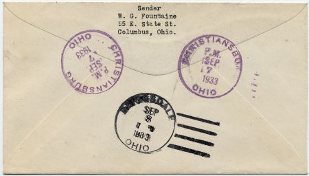 US Ohio, Columbus 632, 702 Fancy Cancel Covers, Arrows