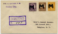 US Ohio, Medina 635, 636, 642 Fancy Cancel Cover, Soild "M" Cacncel