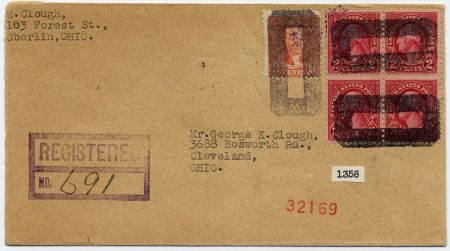 US Ohio, Oberlin 638, 634 Fancy Cancel Cover