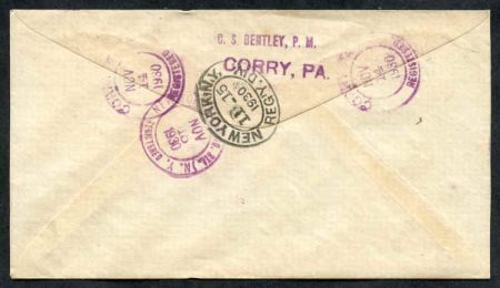 US Pennsylvania, Corry 688, 689 Fancy Cancel Cover, Star, Arrow