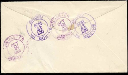 US Pennsylvania, Sharon 623 Fancy Cancel Cover, "APS" in Rectangle