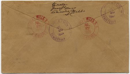 US South Carolina, Pacolet Mills 623 Fancy Cancel Cover, Star