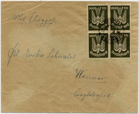 Germany 1923 Early Airmail Cover