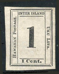 US Hawaii 015 Possessions XF 1 cent block of grayish with pse cert as counterfeit - quality work!