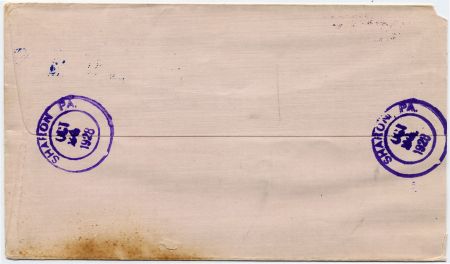 US Pennsylvania, Sharon 563, 638 Fancy Cancel Cover, Neagative "S" in Rectangle