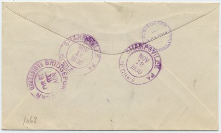US Pennsylvania, Sharpsville 635, 637, 689 Fancy Cancel Cover, Star